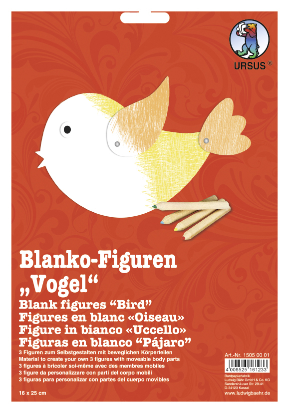 Blanco-Figuren 350gr  16x25 cm - Vogel